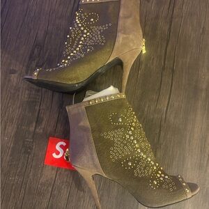 Studded Brown Ankle Boots